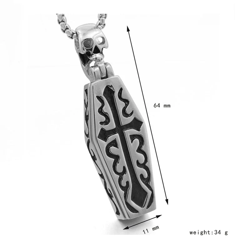 Stainless Steel Coffin Necklace - Image 5