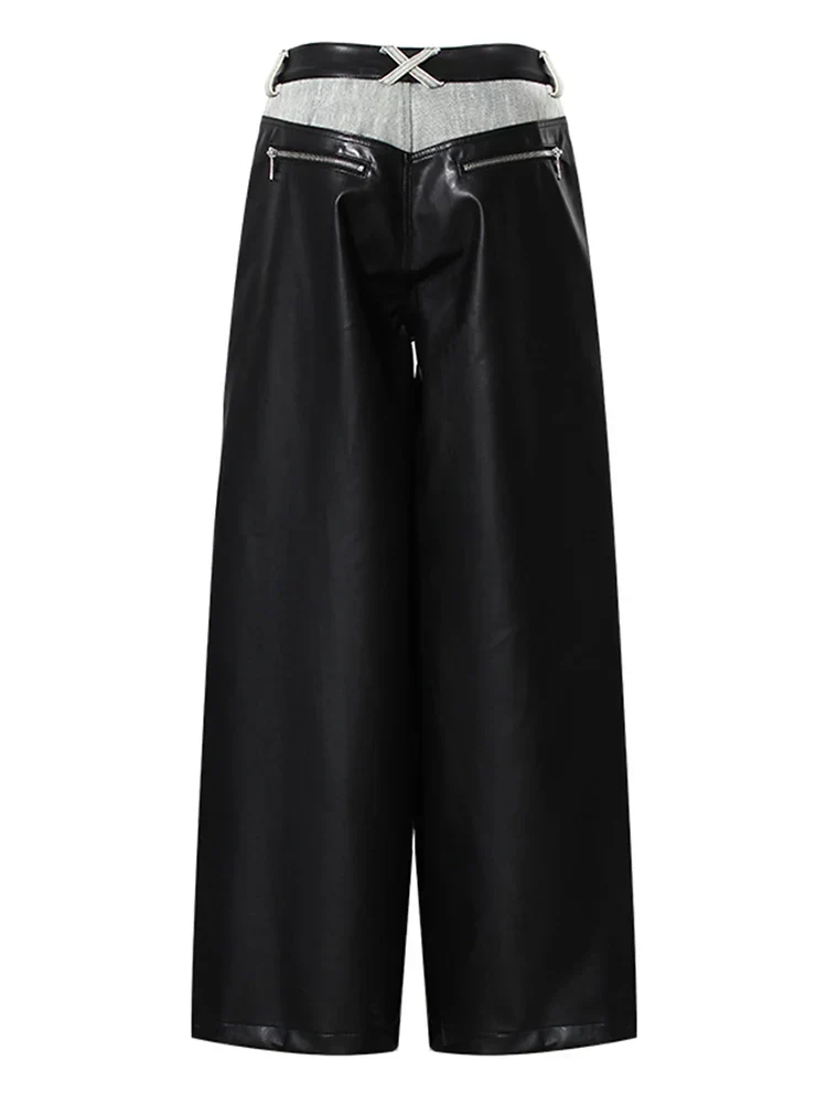 Women's Denim Wide Leg Pants Blue - Image 2