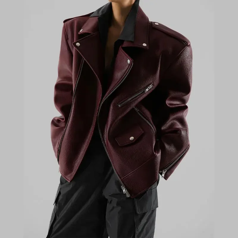 Women's Leather Jacket Burgundy - Image 3