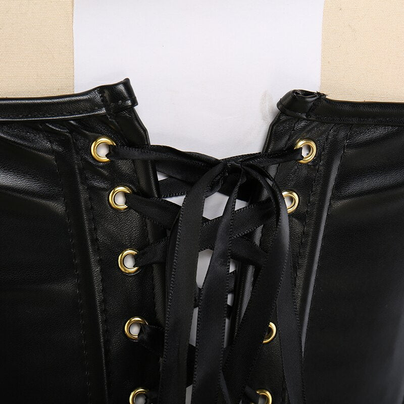 Wonder Goth Leather Bustier - Image 4