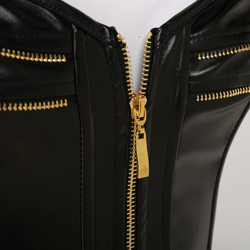 Wonder Goth Leather Bustier - Image 6